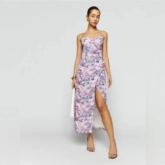 Reformation Dresses & Skirts - Reformation - Kourtney Purple Floral Midi Dress